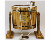 Обливное устройство из термо древесины с нержавеющей вставкой 20 литров кедр